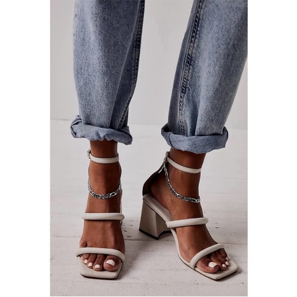 Free People Shoes - NEW Free People Parker Chain Heel Natural 39.5